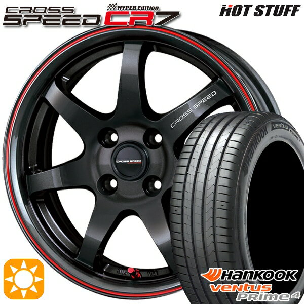 【取付対象】195/55R16 87V ハンコック veNtus PRime4 K135 HotStuff ホットスタッフ クロススピード CR7 GGM&R 16インチ 6.0J 4H100 サマータイヤホイールセット