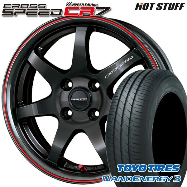 【取付対象】エブリィワゴン 165/60R14 75H トーヨー ナノエナジー3 HotStuff ホットスタッフ クロススピード CR7 GGM&R 14インチ 4.5J 4H100 サマータイヤホイールセット