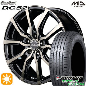 【取付対象】リーフ ノア 205/55R16 91V ダンロップ エナセーブ EC204 MID ユーロスピード DC52 ブラックポリッシュ+アーミーブラッククリア 16インチ 6.5J 5H114.3 サマータイヤホイールセット