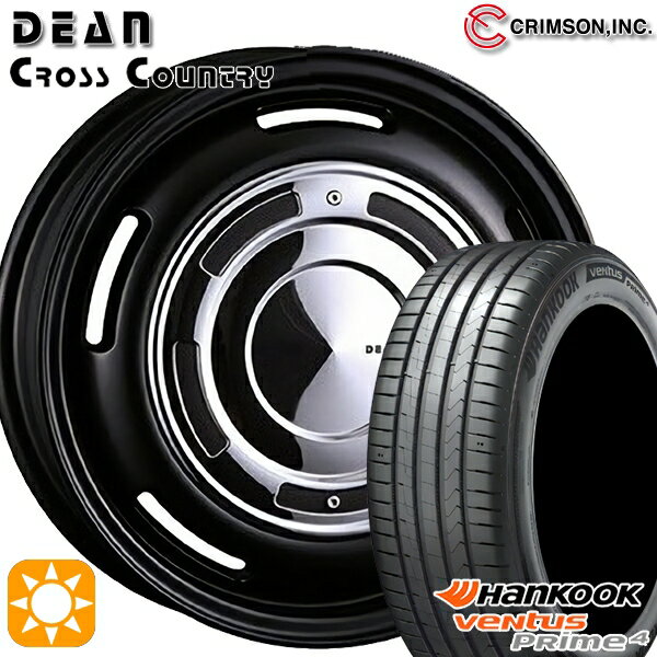 【取付対象】195/55R16 87V ハンコック veNtus PRime4 K135 クリムソン ディーン クロスカントリー マットブラック 16インチ 6.0J 4H100 サマータイヤホイールセット