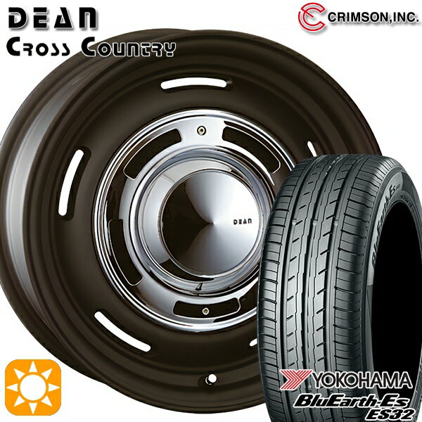 【18日限定!ダイヤモンド会員限定P13倍!】 エクストレイル アテンザ 225/55R17 97W ヨコハマ ブルーアース ES32 クリムソン ディーン クロスカントリー マットブラック 17インチ 7.0J 5H114.3 サマータイヤホイールセット