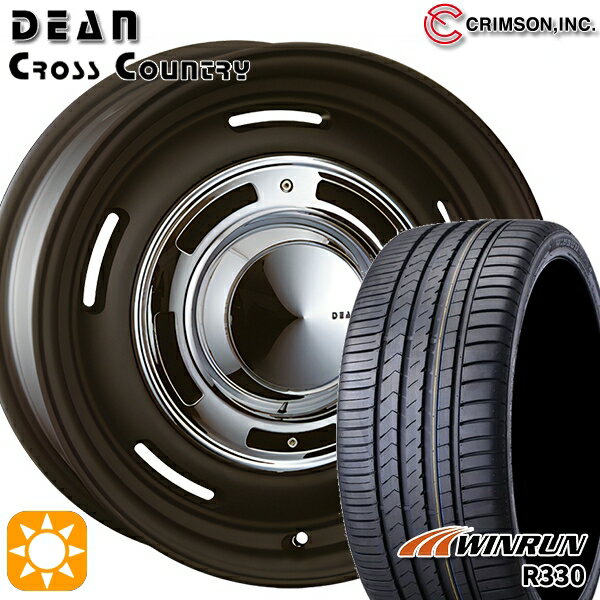 【取付対象】リーフ アクセラ 205/55R16 91V ウィンラン R330 クリムソン ディーン クロスカントリー マットブラック 16インチ 6.5J 5H114.3 サマータイヤホイールセット