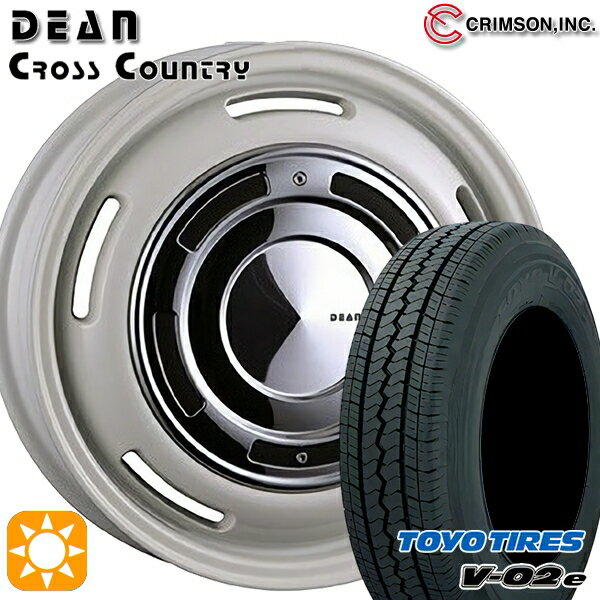 【取付対象】軽トラ 145/80R12 80/78N トーヨー V02E V-02E クリムソン ディーン クロスカントリー ホワイト 12インチ 4.00B 4H100 +42 サマータイヤホイールセット