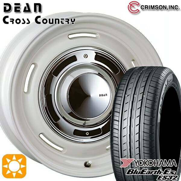 【取付対象】C-HR カローラクロス 215/60R17 96H ヨコハマ ブルーアース ES32 クリムソン ディーン クロスカントリー ホワイト 17インチ 7.0J 5H114.3 サマータイヤホイールセット