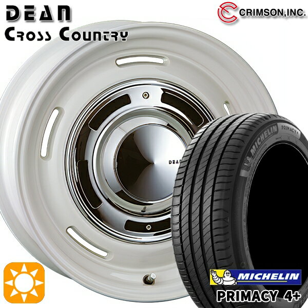 【取付対象】リーフ ノア 205/55R16 91V ミシュラン プライマシー4プラス クリムソン ディーン クロスカントリー ホワイト 16インチ 6.5J 5H114.3 サマータイヤホイールセット