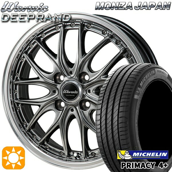 【取付対象】マツダ2 ノート 195/55R16 87V ミシュラン プライマシー4プラス モンツァ ワーウィック ディープランド 16インチ 6.0J 4H100 サマータイヤホイールセット