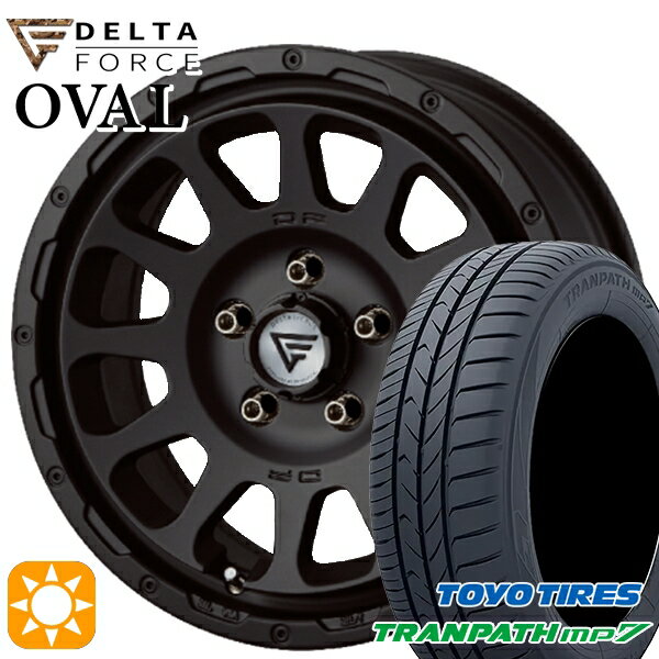 【取付対象】215/60R16 95H トーヨー トランパス mp7 デルタフォース オーバル マットブラック 16インチ 7.0J 5H114.3 サマータイヤホイールセット