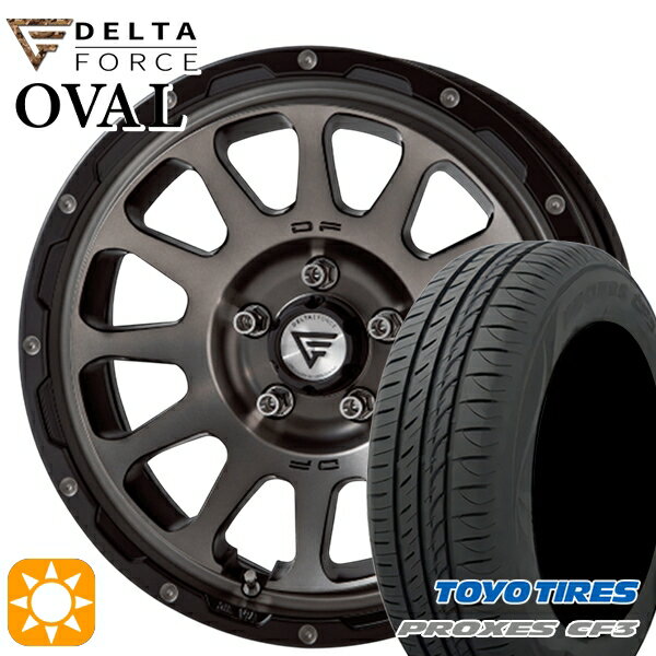 【取付対象】エスティマ ヤリスクロス 215/60R16 95H トーヨー プロクセス CF3 デルタフォース オーバル マットスモークポリッシュ 16インチ 7.0J 5H114.3 サマータイヤホイールセット
