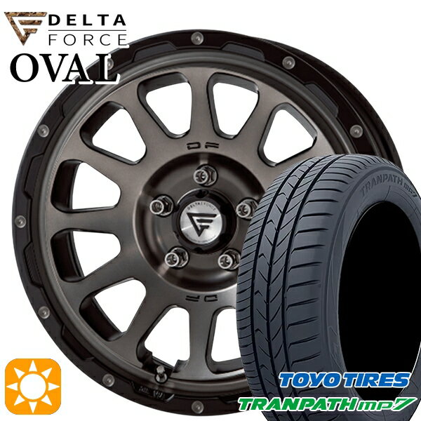 【取付対象】215/60R16 95H トーヨー トランパス mp7 デルタフォース オーバル マットスモークポリッシュ 16インチ 7.0J 5H114.3 サマータイヤホイールセット
