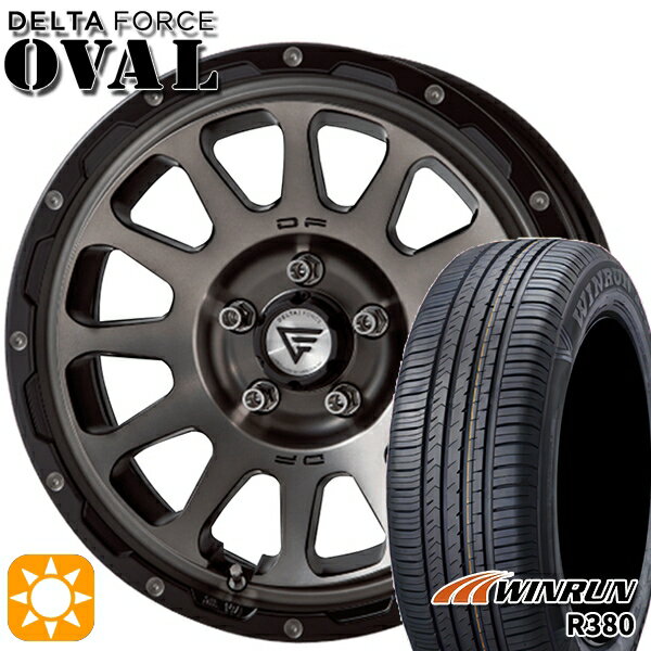 【取付対象】エルグランド クロスロード 215/65R16 98H ウィンラン R380 デルタフォース オーバル マットスモークポリッシュ 16インチ 7.0J 5H114.3 サマータイヤホイールセット