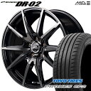 フラッシュクーポン対象★195/65R15 91H トーヨー プロクセス CF2 MID シュナイダー DR02 ブラックポリッシュ＋ブラッククリア 15インチ 6.0J 5H114.3 サマータイヤホイールセット