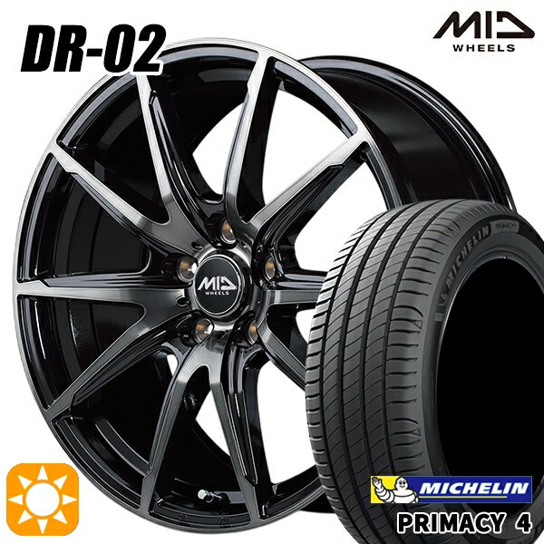 【取付対象】リーフ ノア 205/55R16 91W ミシュラン プライマシー4 MID シュナイダー DR02 ブラックポリッシュ＋ブラッククリア 16インチ 6.5J 5H114.3 サマータイヤホイールセット