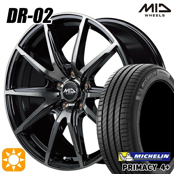 【取付対象】ヴェゼル オデッセイ 215/60R16 95H ミシュラン プライマシー4プラス MID シュナイダー DR02 ブラックポリッシュ＋ブラッククリア 16インチ 6.5J 5H114.3 サマータイヤホイールセット
