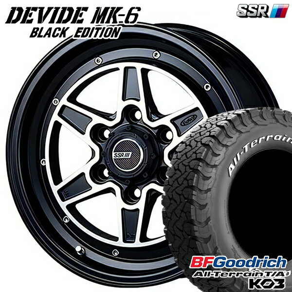 【取付対象】215/70R16 100/97S RWL BFグッドリッチ オールテレーン T/A KO3 SSR ディバイド MK-6 ブラックエディション フラットブラックポリッシュ 16インチ 6.5J 6H139.7 サマータイヤホイールセット