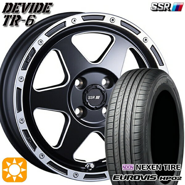【取付対象】155/65R14 ネクセン ロードストーン ユーロビズ HP02 SSR ディバイド TR6 フラットブラックポリッシュ 14インチ 4.5J 4H100 サマータイヤホイールセット