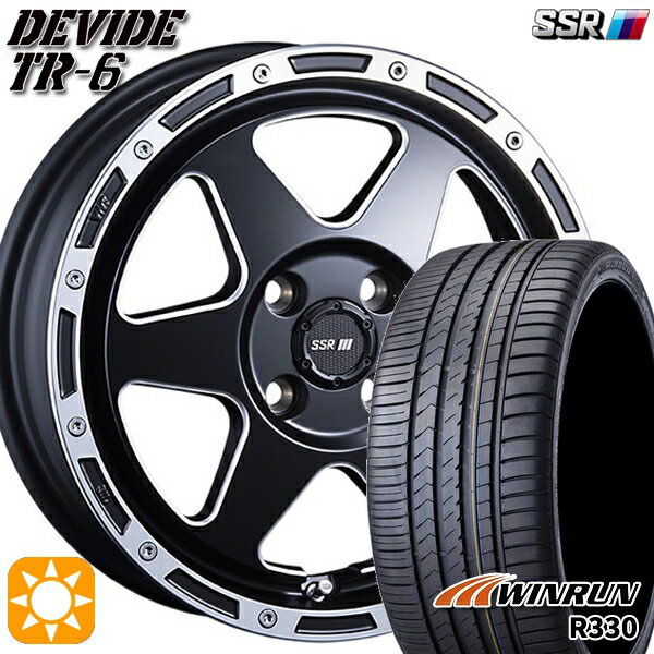 【取付対象】195/45R16 84V XL ウィンラン R330 SSR ディバイド TR6 フラットブラックポリッシュ 16インチ 6.5J 4H100 サマータイヤホイールセット