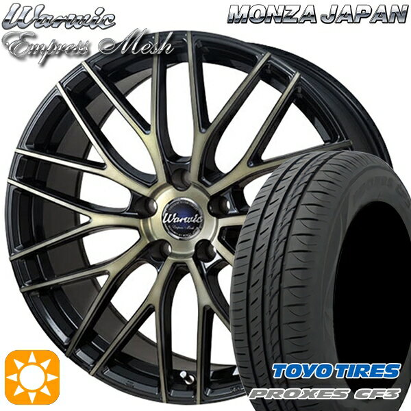 【取付対象】フォレスターSK9/SKE エクストレイル 225/55R17 101V XL トーヨー プロクセス CF3 モンツァ ワーウィック エンプレスメッシュ ブラッククリア/ポリッシュ 17インチ 7.0J 5H114.3 サマータイヤホイールセット