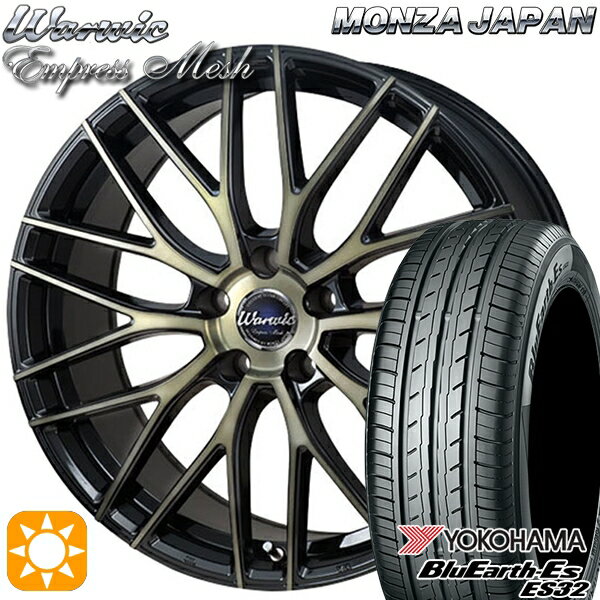 【取付対象】225/40R18 92W XL ヨコハマ ブルーアース ES32 モンツァ ワーウィック エンプレスメッシュ ブラッククリア/ポリッシュ 18インチ 7.0J 5H114.3 サマータイヤホイールセット