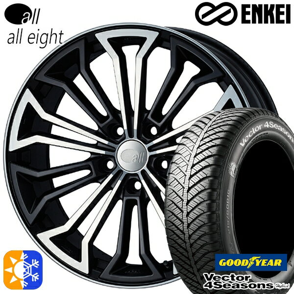 アルファード ヴェルファイア 235/50R18 101H XL グッドイヤー ベクター フォーシーズンズ ENKEI エンケイ オール オールエイト 18インチ 7.5J 5H114.3 マットマシンドブラック オールシーズンタイヤホイールセット