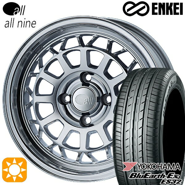 【取付対象】フィット アクア 185/60R15 84H ヨコハマ ブルーアース ES32 ENKEI オール オールナイン ミラーポリッシュ 15インチ 6.0J 4H100 サマータイヤホイールセット