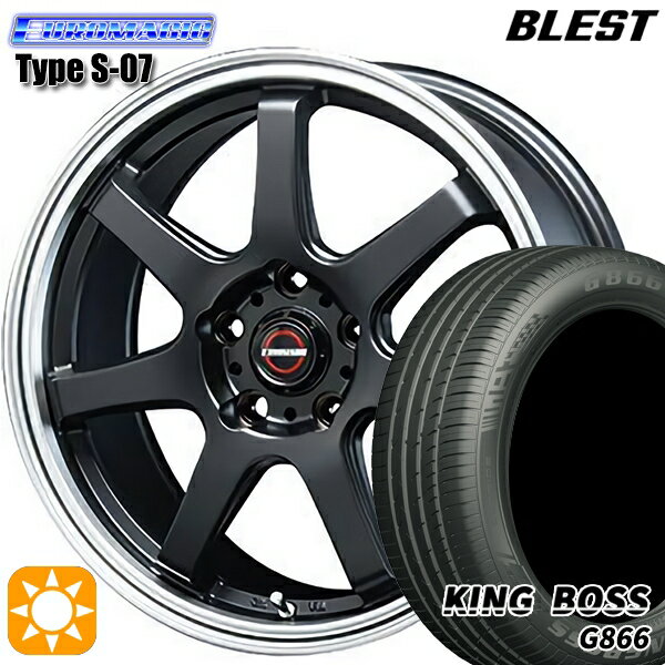 【取付対象】215/50R17 95W XL キングボス G866 BLEST ユーロマジック タイプS-07 セミグロスブラック 17インチ 7.5J 5H114.3 サマータイヤホイールセット