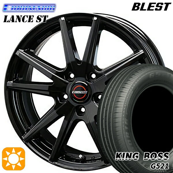 【18日限定!ダイヤモンド会員限定P13倍!】 195/65R15 91H キングボス G521 BLEST ユーロマジック ランス ST ブラック 15インチ 6.0J 5H114.3 サマータイヤホイールセット