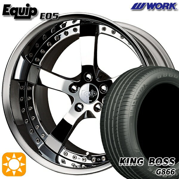 【取付対象】225/55R19 99W キングボス G866 ワーク エクイップ 05 スーパークロームメッキ 19インチ 7.5J 5H114.3 サマータイヤホイールセット