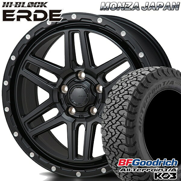 【取付対象】225/65R17 107/103S RBL BFグッドリッチ オールテレーン T/A KO3 モンツァ ハイブロック エルデ サテンブラック/ミーリング 17インチ 7.5J 5H114.3 サマータイヤホイールセット