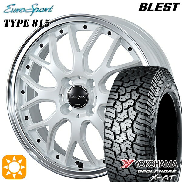 【取付対象】145R14C 85/83Q ヨコハマ ジオランダーX-AT G016 BLEST ユーロスポーツ タイプ815 パールホワイト 14インチ 4.5J 4H100 サマータイヤホイールセット