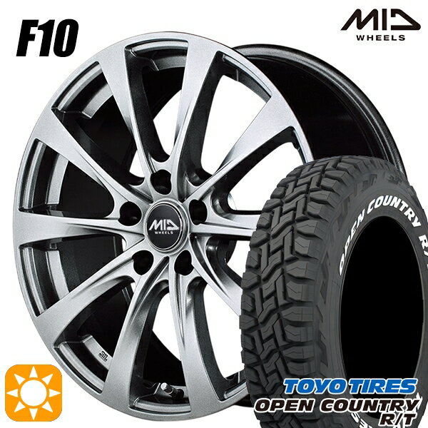 【取付対象】エルグランド クロスロード 215/65R16 109/107Q トーヨー オープンカントリー R/T ホワイトレター MID ユーロスピード F10 メタリックグレー 16インチ 6.5J 5H114.3 サマータイヤホイールセット
