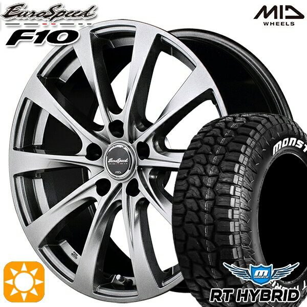 【取付対象】プリウス カローラ 195/65R15 91S RWL モンスタ RTハイブリッド MID ユーロスピード F10 メタリックグレー 15インチ 6.0J 5H100 サマータイヤホイールセット