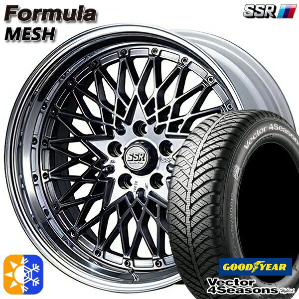 215/45R18 89H グッドイヤー ベクター フォーシーズンズ SSR フォーミュラ メッシュ FMチタン 18インチ 7.0J 5H114.3 オールシーズンタイヤホイールセット