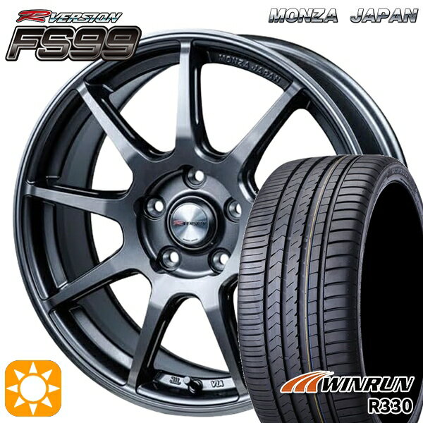 【取付対象】リーフ レヴォーグ 215/50R17 95W XL ウィンラン R330 MONZA Rバージョン FS99 チタンガンメタ 17インチ 7.0J 5H114.3 サマータイヤホイールセット