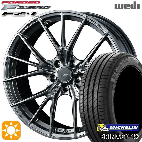 【取付対象】アウトランダー デリカD5 225/55R18 98V ミシュラン プライマシー4プラス Weds ウェッズ 鍛造 F ZERO FZ-1 ダイヤモンドブラック 18インチ 7.5J 5H114.3 サマータイヤホイールセット