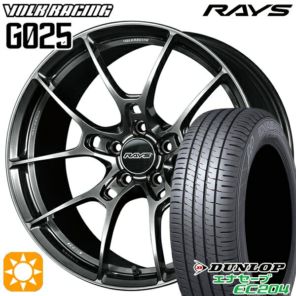 【取付対象】225/50R18 95W ダンロップ エナセーブ EC204 RAYS ボルクレーシング G025 HK 18インチ 7.5J 5H114.3 サマータイヤホイールセット