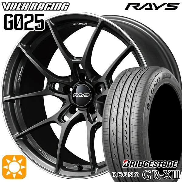 【取付対象】アウトランダー エクストレイル 225/55R18 102V XL ブリヂストン レグノ GR-X3 RAYS ボルクレーシング G025 MK 18インチ 7.5J 5H114.3 サマータイヤホイールセット