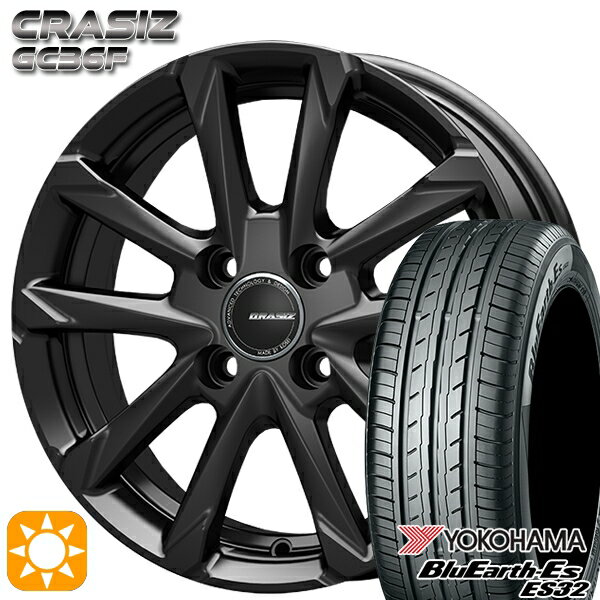 【18日限定!ダイヤモンド会員限定P13倍!】 155/65R13 73S ヨコハマ ブルーアース ES32 コーセイ クレイシズ GC36F グロッシーブラック 13インチ 4.0J 4H100 サマータイヤホイールセット