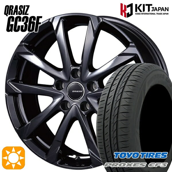 【取付対象】50プリウス インプレッサ 215/45R17 91W XL トーヨー プロクセス CF3 コーセイ クレイシズ GC36F グロッシーブラック 17インチ 7.0J 5H100 サマータイヤホイールセット