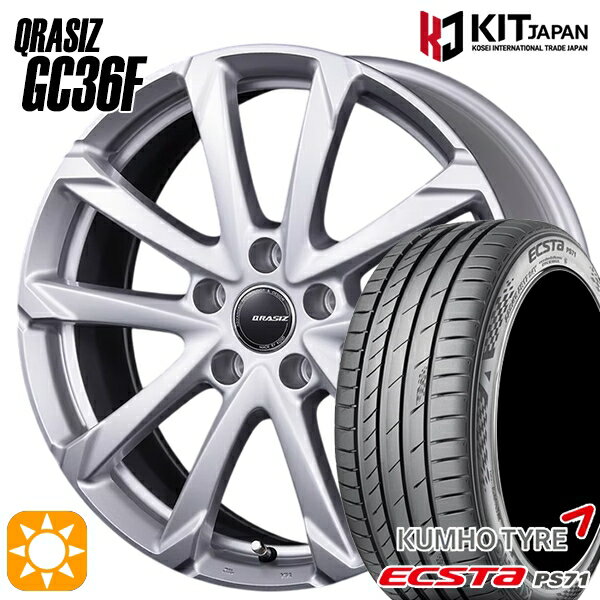 【取付対象】215/40R18 89W XL クムホ エクスタ PS71 コーセイ クレイシズ GC36F ブライトシルバー 18インチ 7.0J 5H114.3 サマータイヤホイールセット
