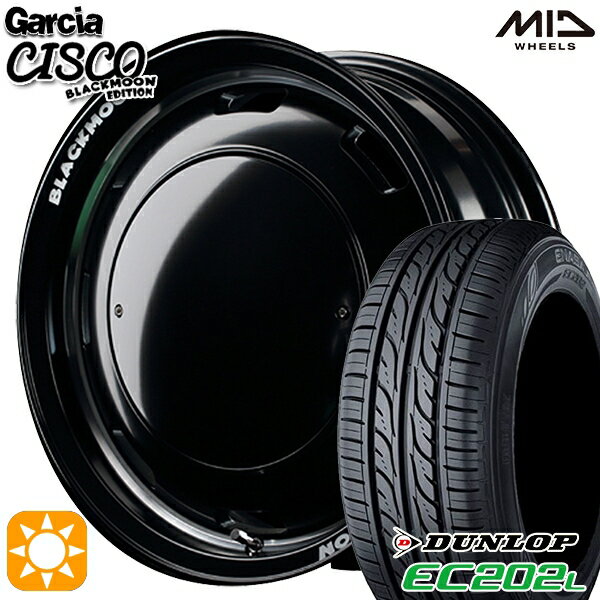 【取付対象】155/65R14 ダンロップ エナセーブ EC202L MID ガルシアシスコブラックムーン ブラック 14インチ 4.5J 4H100 サマータイヤホイールセット