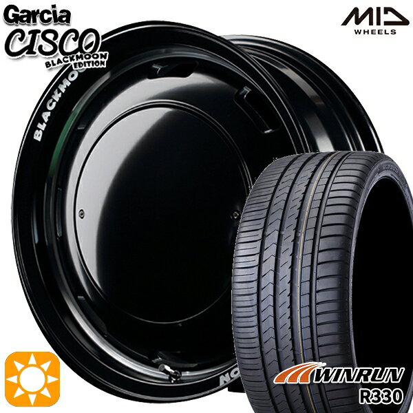 【取付対象】N-BOX ウェイク 165/55R15 75H ウィンラン R330 MID ガルシアシスコブラックムーン ブラック 15インチ 4.5J 4H100 サマータイヤホイールセット