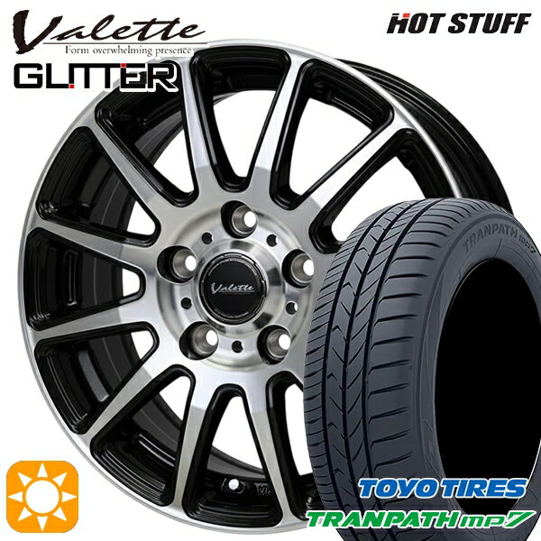 【取付対象】195/65R15 91H トーヨー トランパス mp7 ホットスタッフ ヴァレット グリッター BK/P 15インチ 6.0J 5H114.3 +53 サマータイヤホイールセット