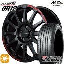 【取付対象】アイシス ノア 215/45R17 91W XL ヨコハマ ブルーアース RV03 MID RMPレーシング GR12 クリスタルブラック/ストロボレッド 17インチ 7.0J 5H114.3 サマータイヤホイールセット