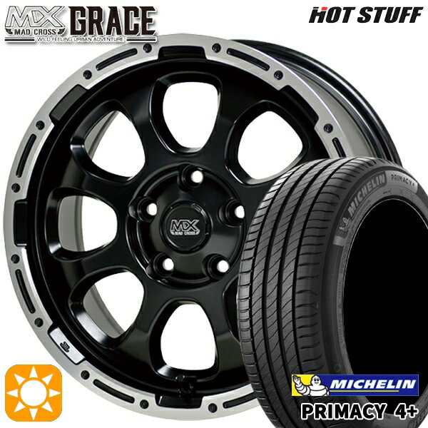 【取付対象】エスティマ ヤリスクロス 215/60R16 95H ミシュラン プライマシー4プラス HotStuff マッドクロス グレイス GB/P 16インチ 7.0J 5H114.3 サマータイヤホイールセット