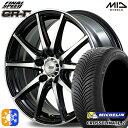 ヴェゼル オデッセイ 215/60R16 99V XL ミシュラン クロスクライメート2 MID ファイナルスピード GR-ガンマ 16インチ 6.5J 5H114.3 ブラックポリッシュ オールシーズンタイヤホイールセット