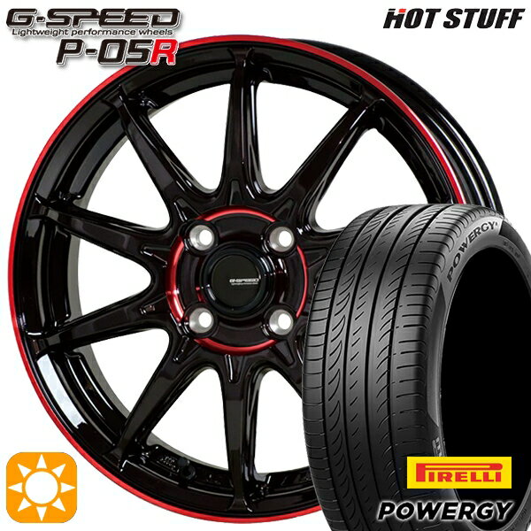 【取付対象】マツダ2 ノート 205/45R17 88W XL ピレリ パワジー HotStuff ジースピード P-05R ブラックレッドクリア 17インチ 6.5J 4H100 サマータイヤホイールセット