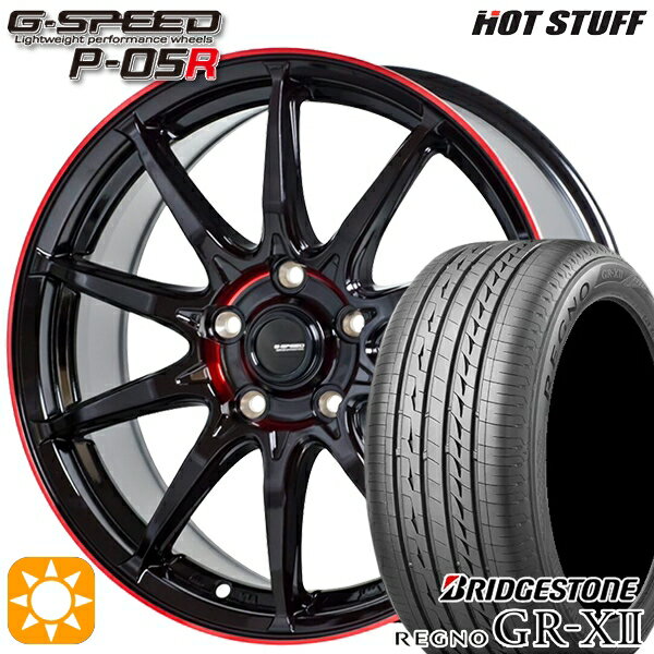 ヴォクシー ステップワゴン 205/60R16 92Vブリヂストン (BRIDGESTONE) レグノ GR-X2HotStuff ホットスタッフ ジースピード P-05R16インチ 6.5J 5H114.3ブラックレッドクリア新品 サマータイヤホイール 4本セット 送料無料
