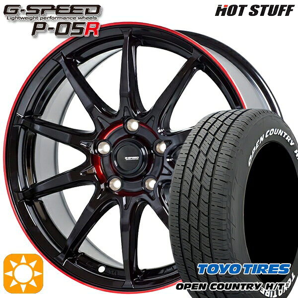 【取付対象】225/60R18 100H トーヨー オープンカントリー H/T2 WL HotStuff ジースピード P-05R ブラックレッドクリア 18インチ 8.0J 5H114.3 サマータイヤホイールセット