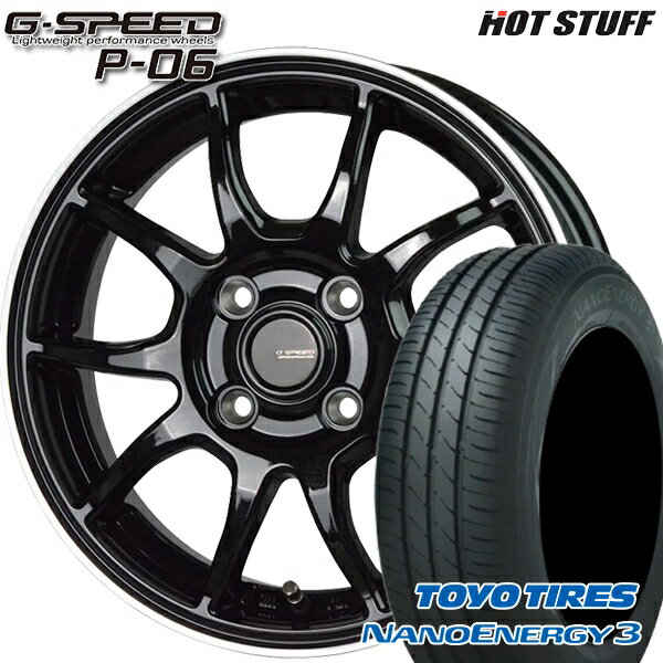 【取付対象】145/80R13 75S トーヨー ナノエナジー3 HotStuff ジースピード P-06 MB/RP 13インチ 4.0J 4H100 サマータイヤホイールセット