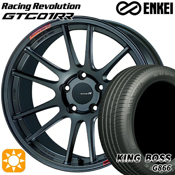 【取付対象】225/45R18 95W XL キングボス G866 ENKEI エンケイ レーシングレボリューション GTC01RR マットダークガンメタリック 18インチ 8.0J 5H114.3 サマータイヤホイールセット